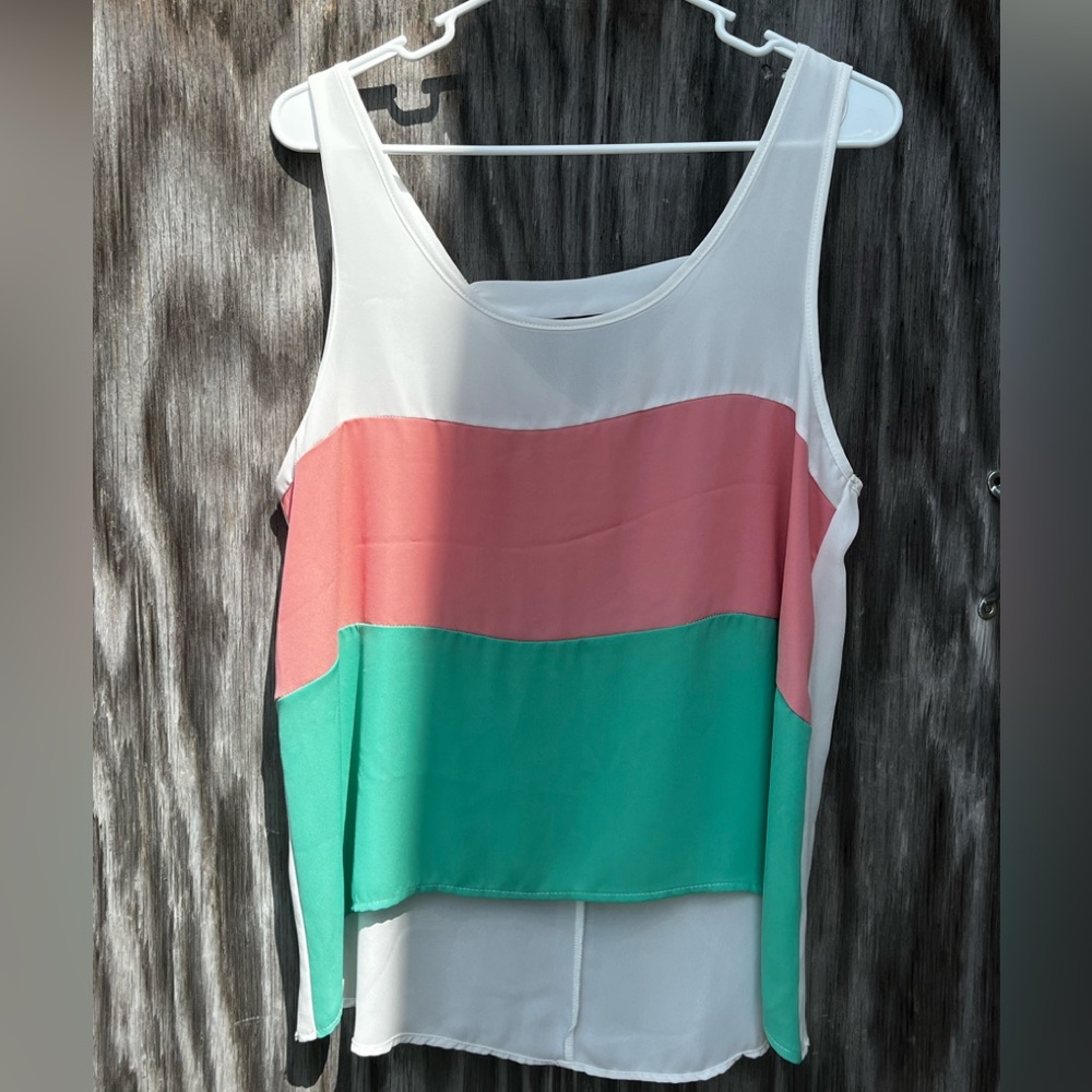 Pretty tank top blouse women large entro
